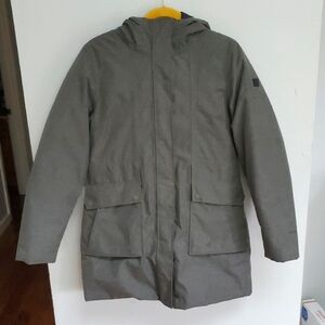 The North Face Hyvent Gray Hooded Puffer Parka Jacket